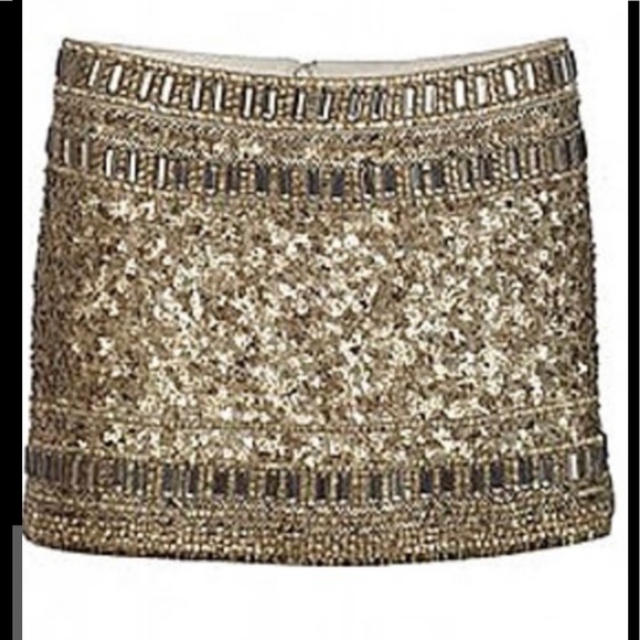 All Saints gold embellished rhinestone mini skirt - Picture 2 of 6